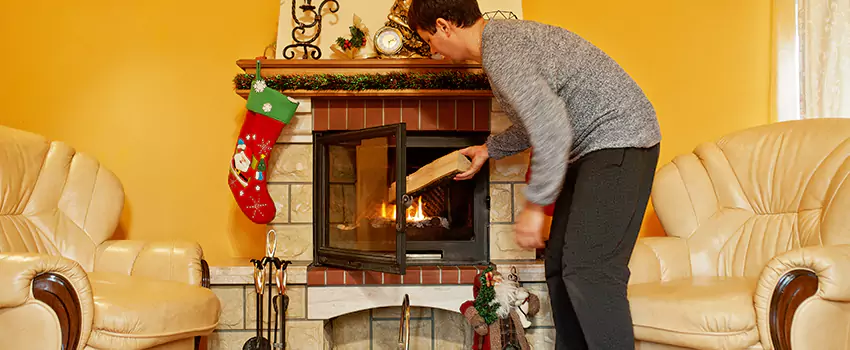 Rusted Metal Fireplace Restoration in Brunswick, Maine